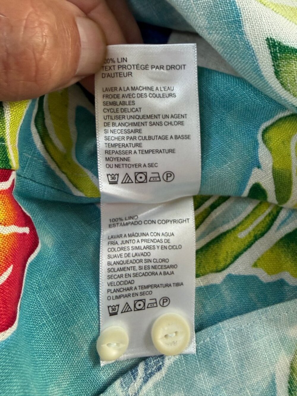 Tommy Bahama Fiesta Keys Linen Shirt - color "Blue Crush" - Men's Size L - NWOT - Picture 9 of 12